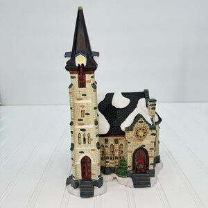 Vtg Lord's Chapel Christmas Snow‎ Village Church Santas Workbench Holiday